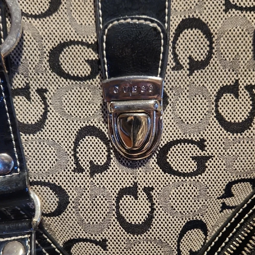 Guess G Print Double Handle Handbag Brown